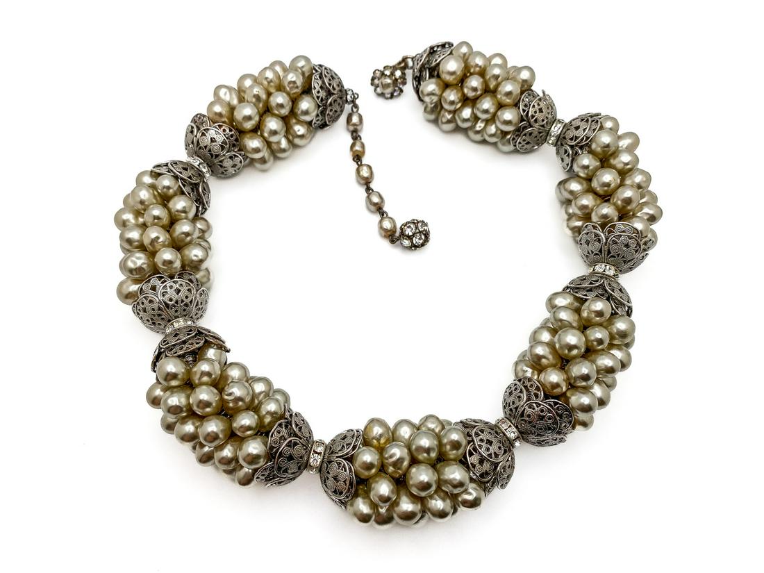 Miriam Haskell Pearls Collar Necklace (1 of 2)