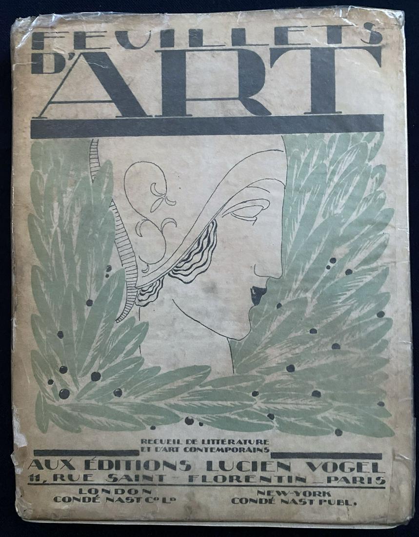 Fuilletes dâ€™Art. Art and literary review 1921: Fuilletes dâ€™Art. Edition Lucien Vogel, Paris, 1921. 12 Anne N. 1 of the new series. Essays and poems in French by Sauret, Valery Cocteau and others, richly illustrated in text, and hors-text pl