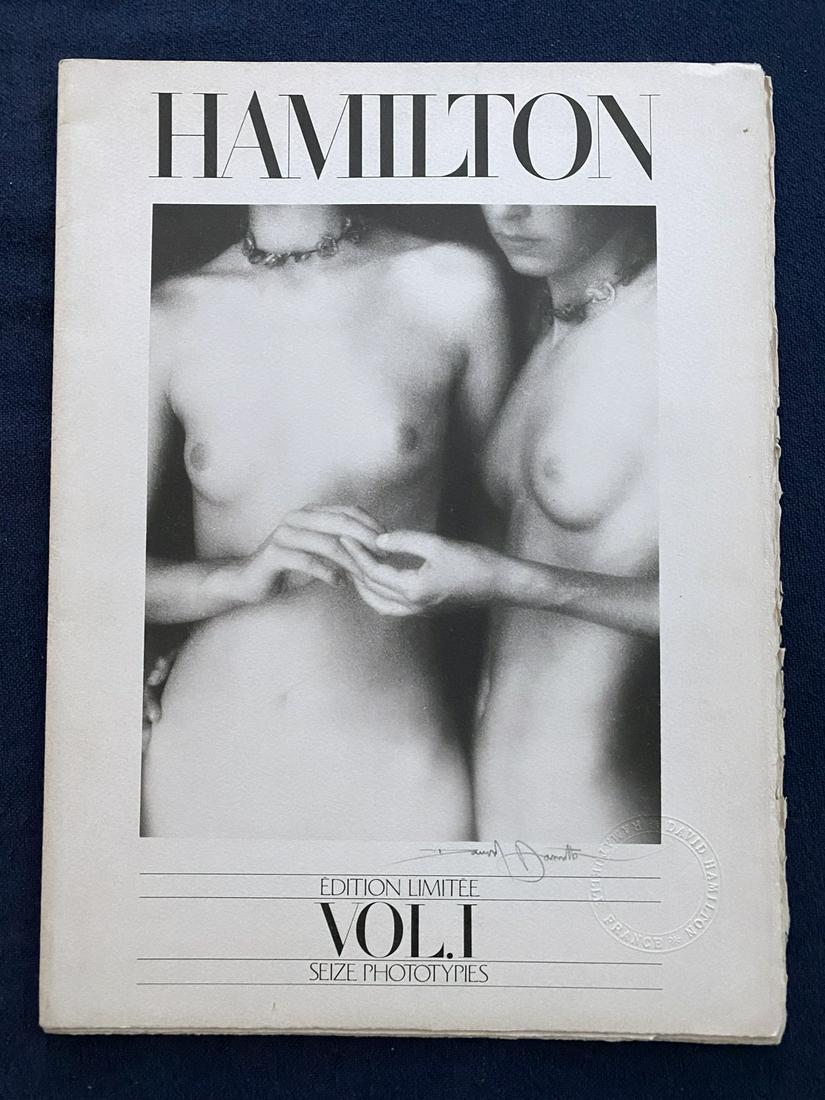 Hamilton Edition limitee Vol. 1 with 6 photographs.: David Hamilton 1978. Imprimerie d'Art Adrien Maeght Paris. Printed in Chiffon d'Arches with dry-seal of David Hamilton on the front cover. Signed on the cover by Hamilton in pencil