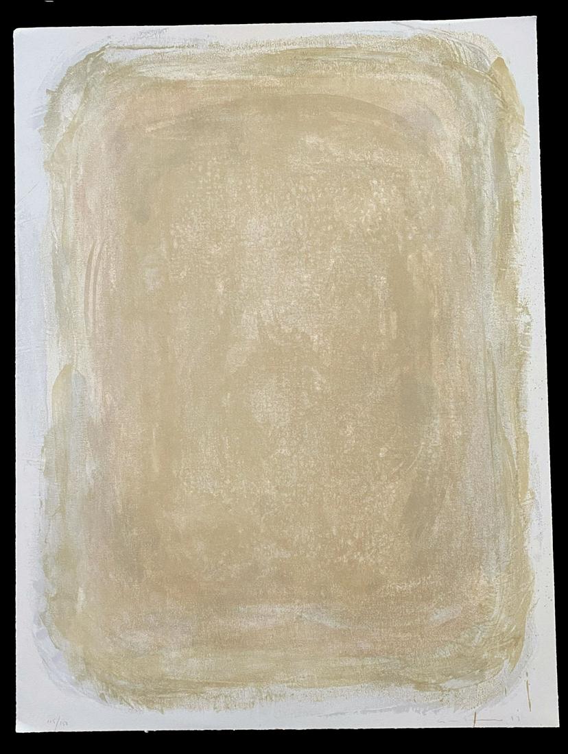 Gotthard Graubner Lithograph Signed and Numbered: Lithograph in 4 colors on BFK Rives white paper 80 x 60 cm. Signed and numbered in pencil N.105 of 150 copies, published by Association for the Prevention of Torture (APT), St. Gallen, Switzerland, pr