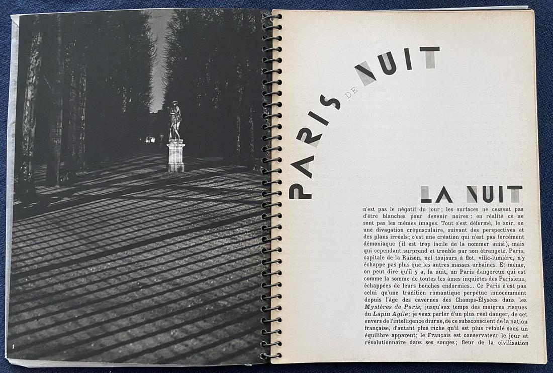 Paris de Nuit. 62 phothographs by Brassai: Paris de Nuit. (Gyula Halasz), Paul Morand. Paris Arts et Metiers Graphiques, 1933. Original edition. With 62 photographs by Brassai in full page reproduced in eliogravures. Accompanied by Paul Morand