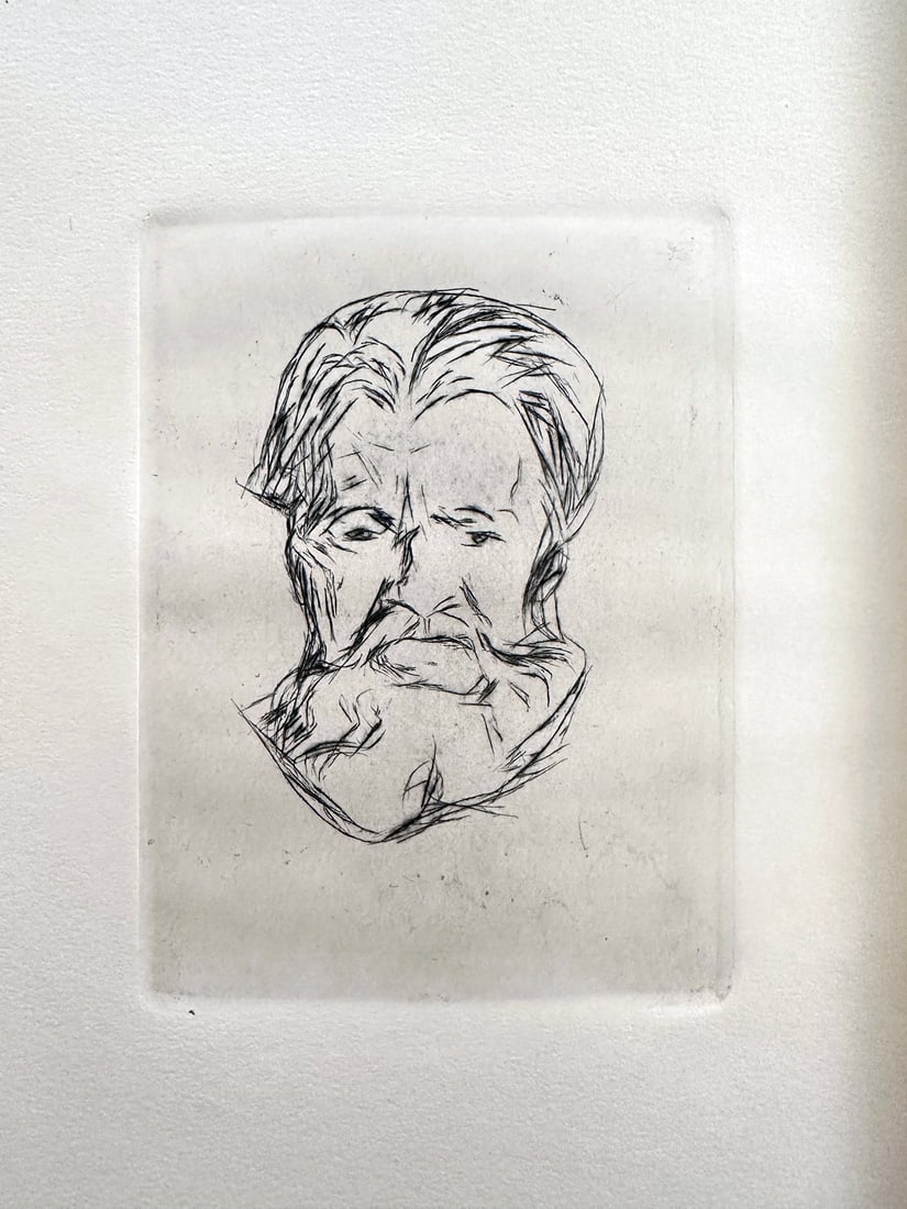 MUNCH, GLASER 1918. With one original etching by Munch: Von Curt Glaser, Edvard Munch. Published by Bruno Cassirer, Berlin 1918. With original etching of a portrait study by Edvard Munch on frontispiece, bounded in original cloth cover, richly illustrated