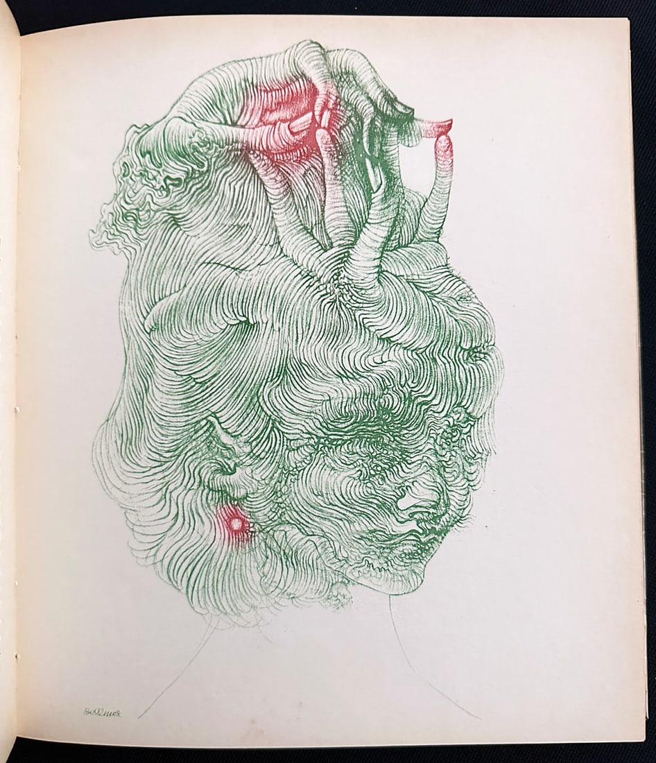 Le Surrealisme en 1947. Andre Breton & Marcel Duchamp. Exposition internationale du Surrealisme.: Paris, Maeght 1947. First edition of the rare catalog on Surrealism. Illustrated with 24 original prints, and with the photographic representation of a female breast on the cover as a substitute for t