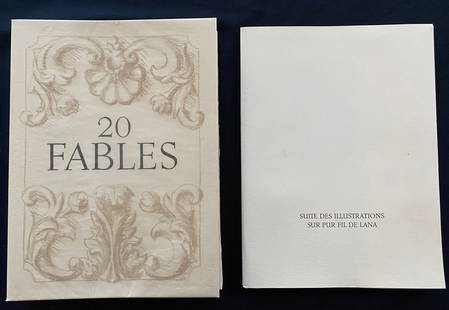 FABLES DE LA FONTAINE. Calder, Dali, Hugo, and others.: Jean Cassou. C. De Acevedo, Paris 1966.Limited numbered edition. Each fable is illustrated with two original lithographs, one in full page, and one in text, by the following artists: Yves ALIX, CALDER