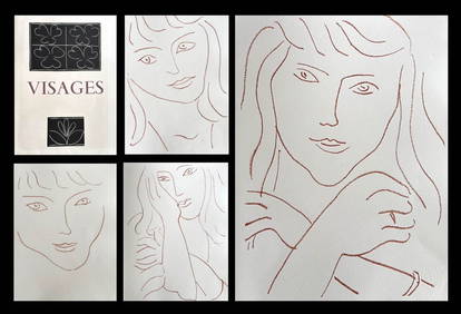 VISAGES - With 14 original lithographs by Henri Matisse and poems by Pierre Riverdy. 1946. (1 of 3)