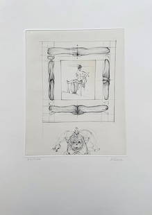 Hans Bellmer signed and numbered Etching. 1973, from the portfolio “Les Anagrammes du Corps: A l’heure ou, le soir : 1973. Etching by Hans Bellmer. Signed and numbered in pencil by the artist. From the surrealist portfolio “Les Anagrammes du Corps”. Limited to 100 copies on Arches