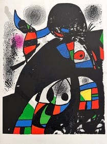 Original color lithograph by Joan Miro. 1975.