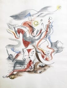 Andre Masson pochoir. 1929, from the portfolio Dix reproductions