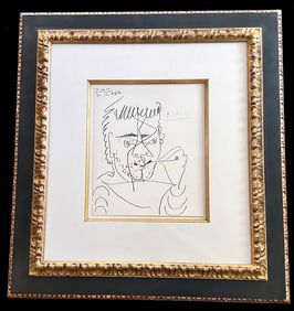 "Le Fumeur". Signed lithograph by Pablo Picasso. 1964