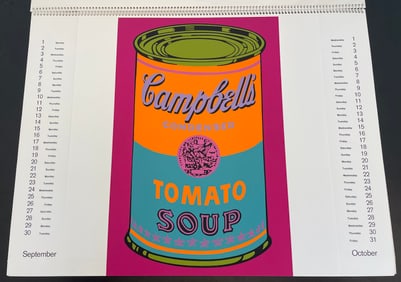 Banner. Calendar for 1969. Prints by Dine Indiana Warhol Lichtenstein Wesselman Dine Krushenick.