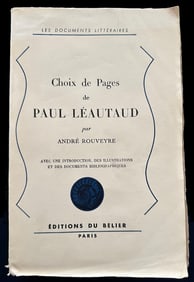 Choix de pages de Paul Leautaud. One of 50 copies with a signed original lithograph by Matisse.