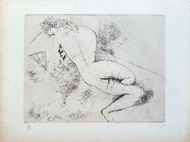 Chagall signed and numbered Etching. 1925. One of 100 copies.