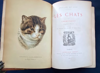 Manet CHAMPFLEURY. Les Chats. With etchings by Manet, Lambert, Gautier and others.