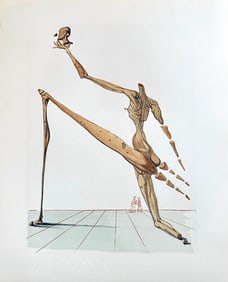 "Bertan de Horn" Lithograph by Salvador Dali. From The Divine Comedy portfolio.