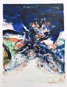 Original color lithograph by Zao Wou-Ki. 1975.