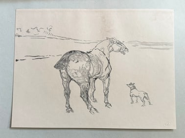 "Un petit Cob et un Fox-Terrier". Toulouse-Lautrec Au Cirque Print. 1930. One Of 200 Copies.