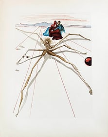 "Leaving the Terrace of Anger" Lithograph by Salvador Dali. From The Divine Comedy portfolio.