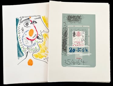Picasso, Pablo. Le Gout du Bonheur. 3 notebooks after Picasso, 71 prints, 1970.