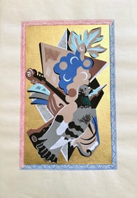 Gino Severini Pochoir. Nature Morte au Pigeon, 1930