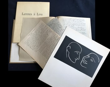 MATISSE. Lettres a Lou. 1955, with one original woodcut.