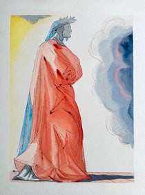 "Dante" Woodcut by Salvador Dali. From The Divine Comedy portfolio