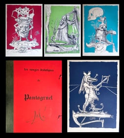 Pantagruel. Portfolio with 25 signed lithographs in color by Dali, on Japan paper. 1973