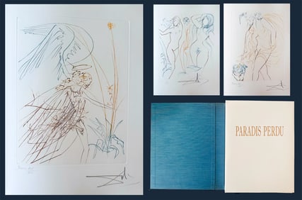 Paradis Perdu, with 10 signed and numbered drypoints by Salvador Dali, one of 150 copies, 1974