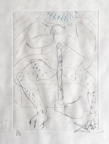 Signed and numbered drypoint by Salvador Dali, 1968, from Shakespeare's Much Ado About Nothing.