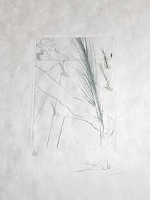 Signed and numbered drypoint by Salvador Dali, 1968, from Shakespeare's Much Ado About Nothing