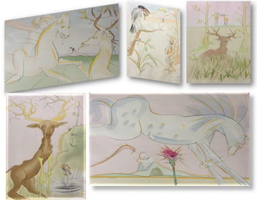 Dali. Le Bestiaire De La Fontaine Dalinise. With 12 Drypoints Signed/numbered, 1974, one of 250