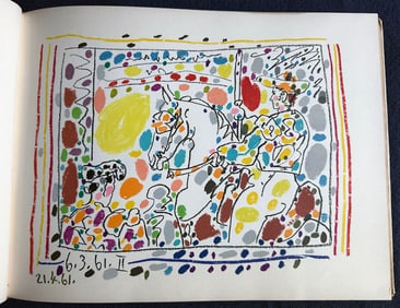 Toreros. With 4 original lithographs by Picasso, one of them on 24 colors. 1961