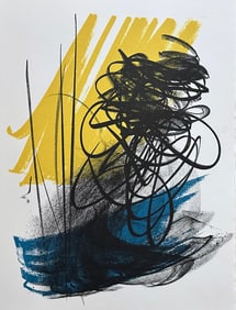 Original color lithograph by Hans Hartung. 1975