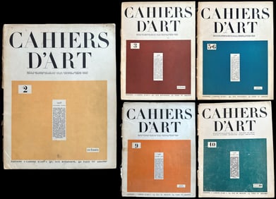 Set of 5 Cahiers d'Art from 1928: N. 2, 3, 5-6, 9, and 10.
