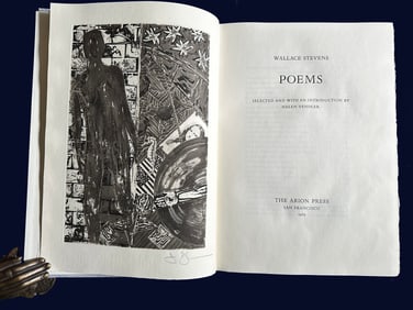 Wallace Stevens. Poems. With a signed etching by Jasper Johns, 1985, one of 300 copies
