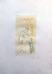 Wilfredo Lam signed and numbered Etching. 1966. One of 25 copies.