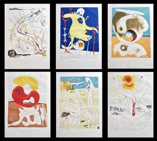 La Conquete du Cosmos. With 12 etchings  in color by Dali. 1974, one of 199 copies