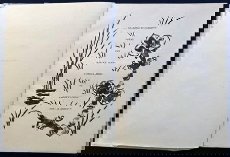 Picasso. De Memoire D’Homme. 1950. One of 350 copies, with 9 lithographs by Picasso.: Bordas, Paris, 1950. Poems by Tristan Tzara Illustrated with 9 original lithographs by Picasso. Total edition of 350 numbered copies, of which this one is one of 20 copies our of commerce, with a dedi