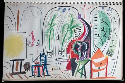 Picasso's Sketchbook, with 25 pages of prints after Picasso. 1960.