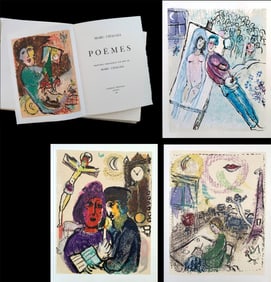 Poemes. Gravures Originales Sur Bois De Chagall. With 24 original color woodcuts