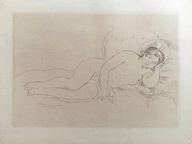 Pierre Auguste Renoir. Femme Nue Couchee Tournee a droute.