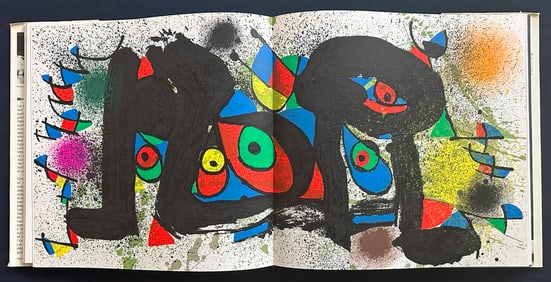 Miro Sculptures with 2 lithographs in color double page. 1974.