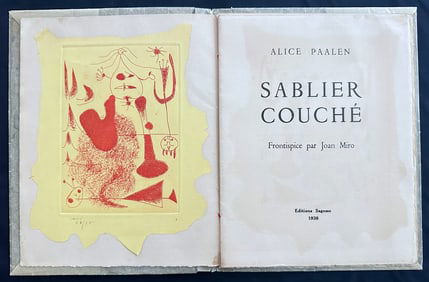 Sablier Couche. With one signed and numbered red etching by Miro, 1938, one of 75 copies