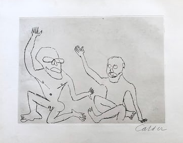 Calder. Signed etching from Santa Claus 1974.