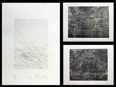 Cy Twombly. 11 Grey Paintings 1967-1970 Serie I. With a signed etching