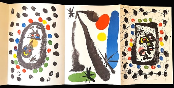 Miro Disegni e Litografie (Dibujos y litografias). With a Triptych signed by Miro. 1959.