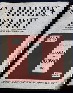 Cahiers d'Art 3-5 Dessins de Matisse. 1936.: Editions Cahiers d'Art. Paris, 1936. Special issue dedicated to Matisse's drawings. "Automatism and illusory space" by Zervos, a poem by Tristan Tzara "To Henri Matisse", complete with its 2 prints an