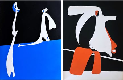 Miró, Joan. Cahiers d’Art 1/4 1934 Miro. With 2 original pochoirs in color.