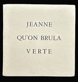 Braque, Char, PAB. Jeanne qu’on brula verte. 1956. Miniature  book, one of 87 copies.