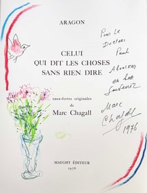 Celui qui dit les choses sans rien dir. With an original drawing + 25 etchings by Chagall. 1976