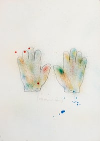 Jim Dine. Hands. Lithograph 1970/76. Signed and numbered